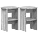 vidaXL Oldalsó szekrény 2 pcs Szürke Sonoma Ø40 x 50 cm Mérnöki fa