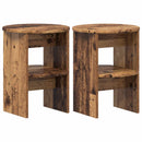 vidaXL Oldalsó szekrény 2 pcs Öreg fa Ø40 x 50 cm Mérnöki fa