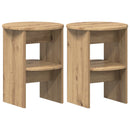 vidaXL Oldalsó szekrény 2 pcs Kézműves Tölgy Ø40 x 50 cm Mérnöki fa
