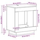 vidaXL Oldal asztal Betonszürke 60 x 40 x 65 cm Szerelt Fa