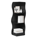 vidaXL Sarokpolc polcokkal Fekete 34 x 33 x 102 cm Szerelt Fa