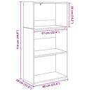 vidaXL Könyvespolc Fekete tölgy 60 x 30 x 114 cm Faanyag