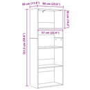 vidaXL Szabadon álló könyvespolc Fekete tölgy 60 x 30 x 151,5 cm