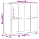 vidaXL Könyvespolc Fekete tölgy 80 x 30 x 76,5 cm Faanyag