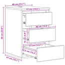 vidaXL Fiókos szekrény fiókkal Fekete tölgy 41 x 40 x 58 cm Faanyag