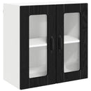 vidaXL Fali üveges szekrény LUCCA Fekete Tölgy 60 x 31 x 60 cm