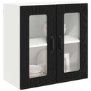 vidaXL Fali üveges szekrény LUCCA Fekete Tölgy 60 x 31 x 60 cm
