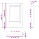 vidaXL Mosogatógép panel PORTO Fekete tölgy 45 x 1,5 x 57 cm Faanyag