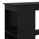 vidaXL Bárasztal polcokkal Fekete tölgy 90 x 47.5 x 103.5 cm Faanyag