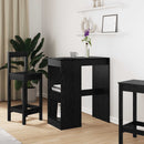 vidaXL Bárasztal polcokkal Fekete tölgy 90 x 47.5 x 103.5 cm Faanyag