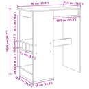 vidaXL Bárasztal polcokkal Fekete tölgy 90 x 47.5 x 103.5 cm Faanyag
