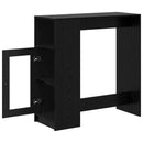 vidaXL Bárasztal polcokkal Fekete tölgy 101 x 40 x 103,5 cm Faanyag