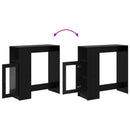 vidaXL Bárasztal polcokkal Fekete tölgy 101 x 40 x 103,5 cm Faanyag
