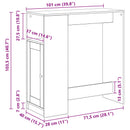 vidaXL Bárasztal polcokkal Fekete tölgy 101 x 40 x 103,5 cm Faanyag