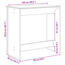 vidaXL Bárasztal Fekete tölgy 102 x 50 x 103,5 cm Faanyag