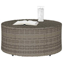 vidaXL Kültéri dohányzóasztal Szürke Ø 68 x 30 cm polirattan