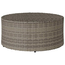 vidaXL Kültéri dohányzóasztal Szürke Ø 68 x 30 cm polirattan