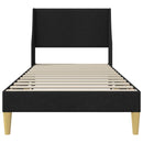 vidaXL Ágykeret Egyszínű fejtámlával Fekete 90 x 200 cm szövet