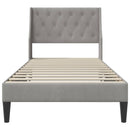 vidaXL Ágykeret fejtámlával Világosszürke 90 x 200 cm Bársony
