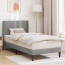 vidaXL Ágykeret fejtámlával Világosszürke 90 x 200 cm Bársony