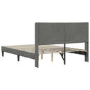 vidaXL Ágykeret fejtámlával Sötétszürke 120 x 190 cm Bársony