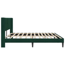 vidaXL Ágykeret fejtámlával Sötétzöld 200 x 200 cm Bársony