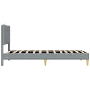 vidaXL Ágykeret fejtámlával Világosszürke 90 x 200 cm Szövet