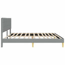vidaXL Ágykeret fejtámlával Világosszürke 200 x 200 cm Szövet