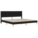 vidaXL Ágykeret fejtámlával Fekete 200 x 200 cm Szövet