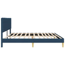 vidaXL Ágykeret fejtámlával Kék 200 x 200 cm Szövet