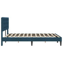 vidaXL Ágykeret fejtámlával Kék 140 x 200 cm Bársony