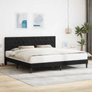 vidaXL Ágykeret fejtámlával Fekete 200 x 200 cm Bársony