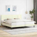 vidaXL Ágykeret fejtámlával Krémszínű 200 x 200 cm Bársonyos szövet