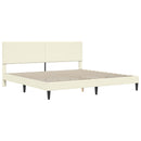 vidaXL Ágykeret fejtámlával Krémszínű 200 x 200 cm Bársonyos szövet