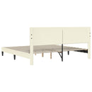 vidaXL Ágykeret fejtámlával Krémszínű 200 x 200 cm Bársonyos szövet