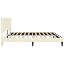 vidaXL Ágykeret fejtámlával Krémszínű 200 x 200 cm Bársonyos szövet