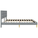 vidaXL Ágykeret fejtámlával Világosszürke 200 x 200 cm Szövet