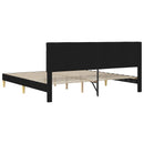 vidaXL Ágykeret fejtámlával Fekete 200 x 200 cm Szövet