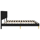 vidaXL Ágykeret fejtámlával Fekete 200 x 200 cm Szövet