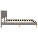 vidaXL Ágykeret fejtámlával Tópszínű 200 x 200 cm Szövet