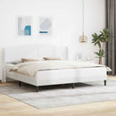 vidaXL Ágykeret fejtámlával Fehér 180 x 200 cm Műbőr