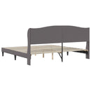 vidaXL Ágykeret fejtámlával Szürke 200 x 200 cm Műbőr