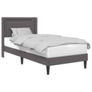 vidaXL Ágykeret LED szalagokkal fejtámlával Szürke 90 x 190 cm Műbőr