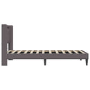 vidaXL Ágykeret LED szalagokkal fejtámlával Szürke 90 x 190 cm Műbőr