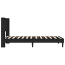 vidaXL Ágykeret LED szalagokkal fejtámlával Fekete 90 x 190 cm Műbőr
