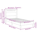 vidaXL Ágykeret LED szalagokkal fejtámlával Fekete 90 x 190 cm Műbőr