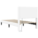 vidaXL Ágykeret LED szalagokkal fejtámlával Fehér 90 x 200 cm Műbőr