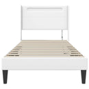 vidaXL Ágykeret LED szalagokkal fejtámlával Fehér 90 x 200 cm Műbőr