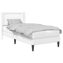 vidaXL Ágykeret LED szalagokkal fejtámlával Fehér 90 x 200 cm Műbőr