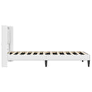 vidaXL Ágykeret LED szalagokkal fejtámlával Fehér 90 x 200 cm Műbőr